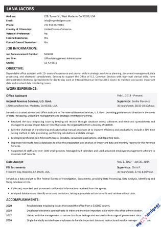 Federal Resume (MCDF0001)