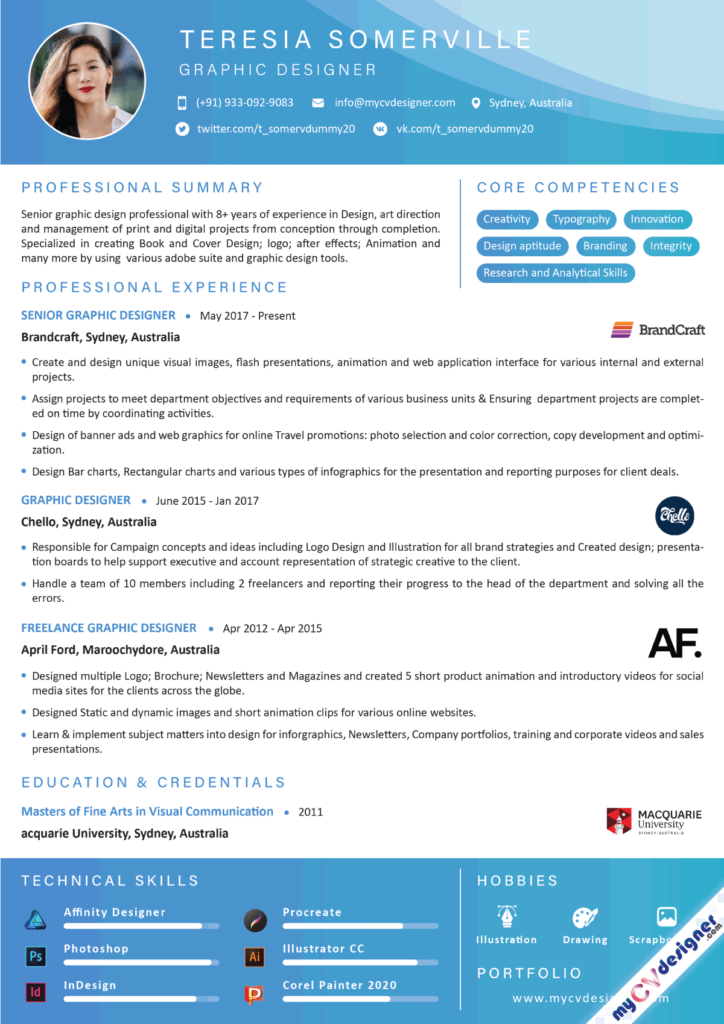 resume skills examples for designer