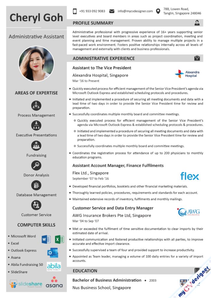 resume template for administrative assistant free