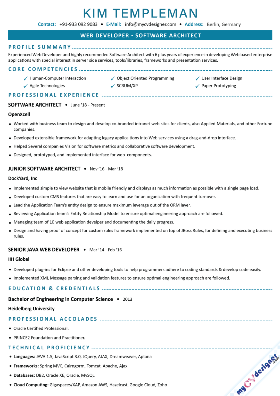 resume in text version