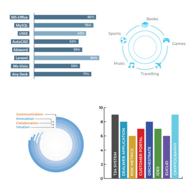 charts and graphs in infographic resume template