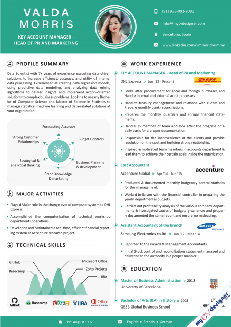 Account Manager Infographic Resume Sample