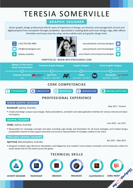 Graphic Designer Infographic Resume Sample