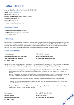 Federal Resume (MCDF0002)