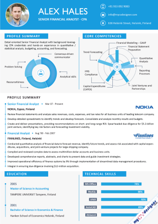 Informative Cv Example Infographic CV & Resume Templates – My CV Designer