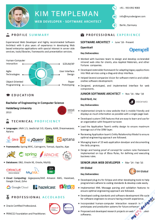 Visual CV & Resume Templates – My CV Designer